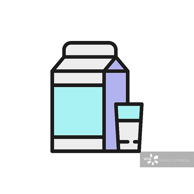 开菲尔乳杆菌扁平线条图标图片素材
