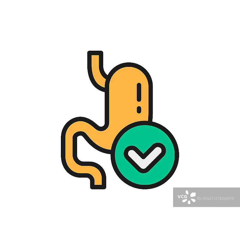 健康胃部益生菌扁平设计图片素材