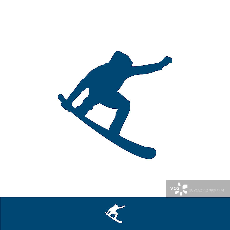 潮流设计的滑雪图标图片素材