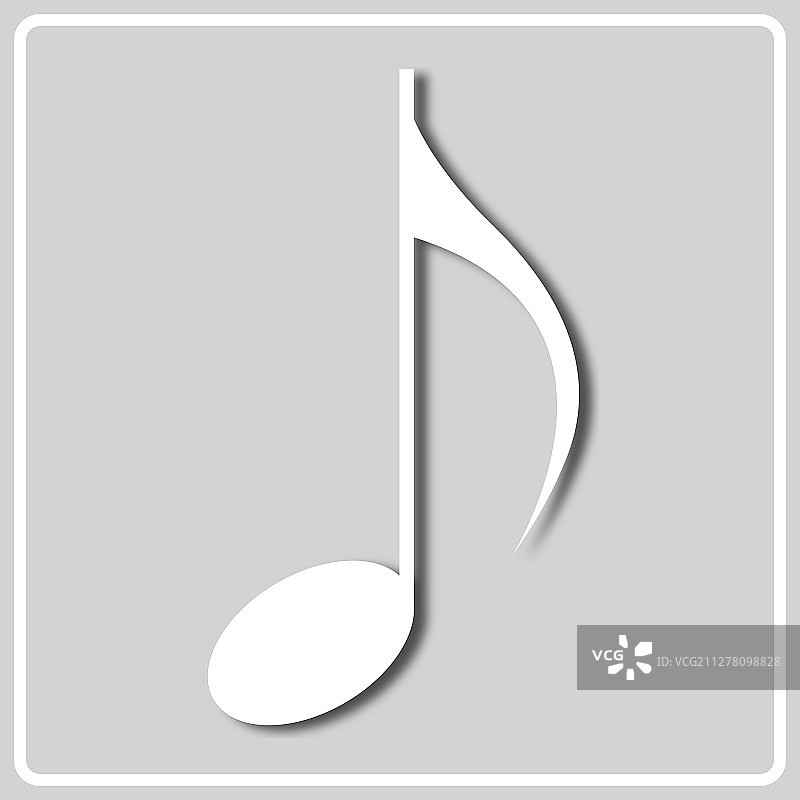 带有白色轮廓音乐的灰色图标图片素材