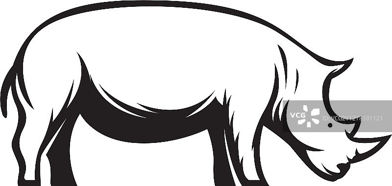 犀牛线条剪影艺术图片素材