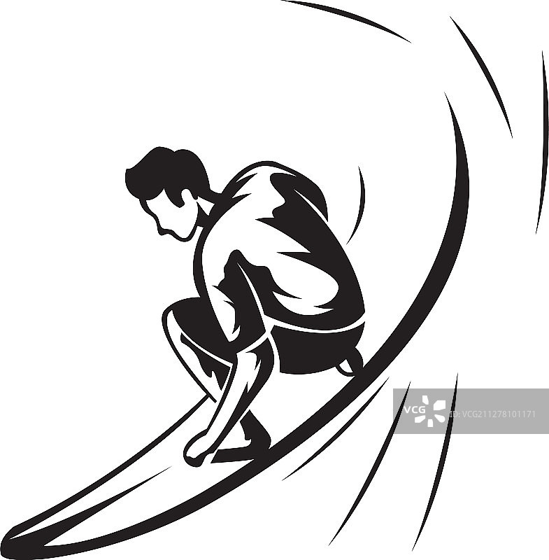 冲浪者剪影图片素材