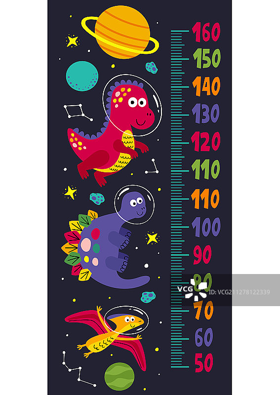 太空恐龙的增长测量图片素材