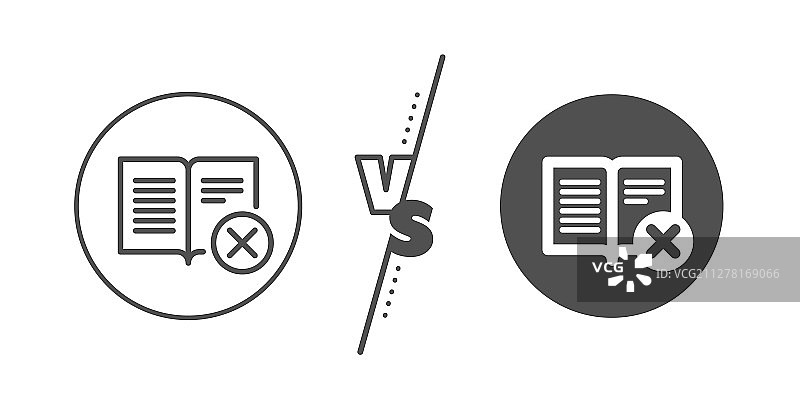 拒绝书籍线条图标，拒绝阅读标志图片素材