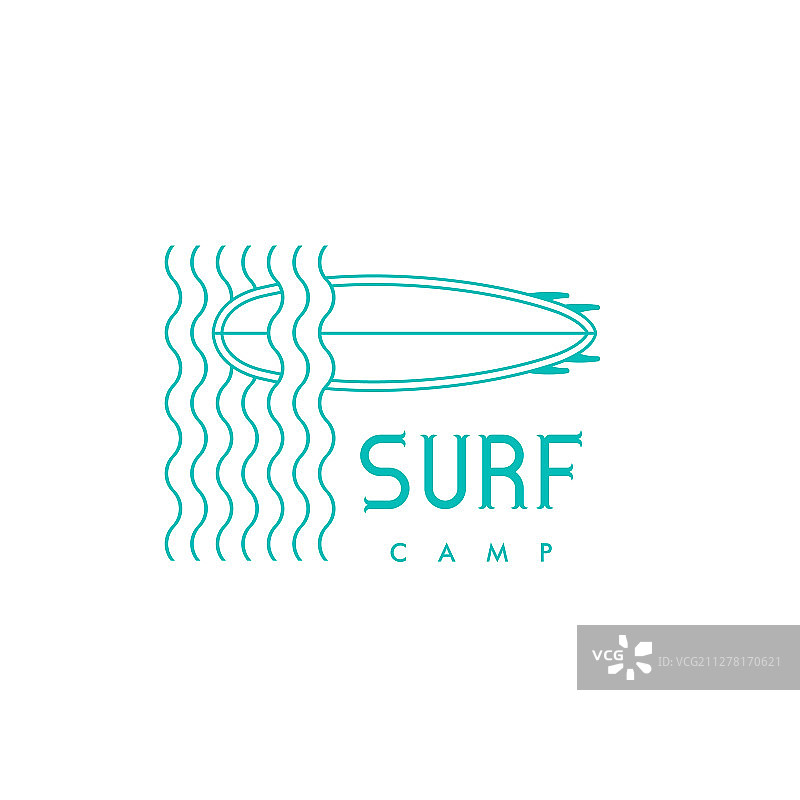 冲浪商店或俱乐部logo的冲浪板标志图片素材