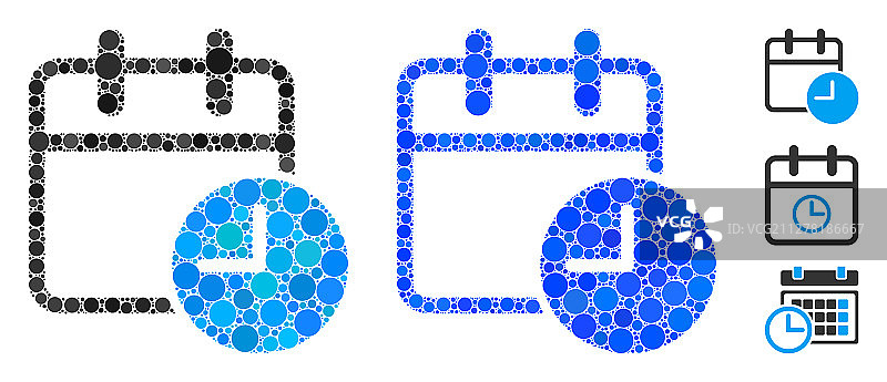 日期时间马赛克圆点图标图片素材