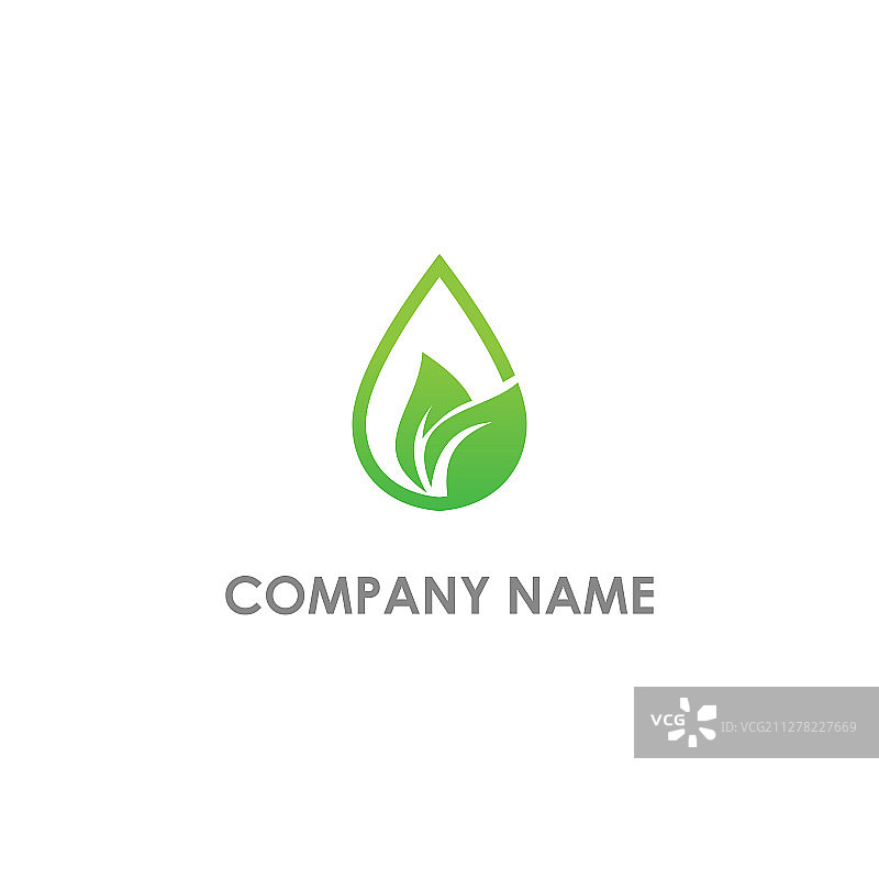 生态水滴叶有机标志图片素材