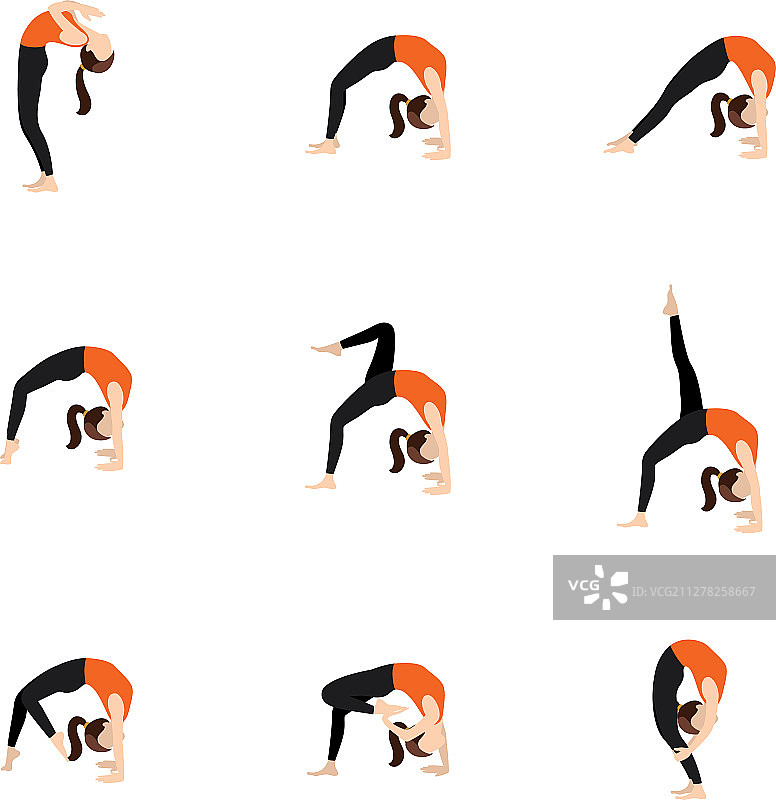 车轮瑜伽体式合集图片素材