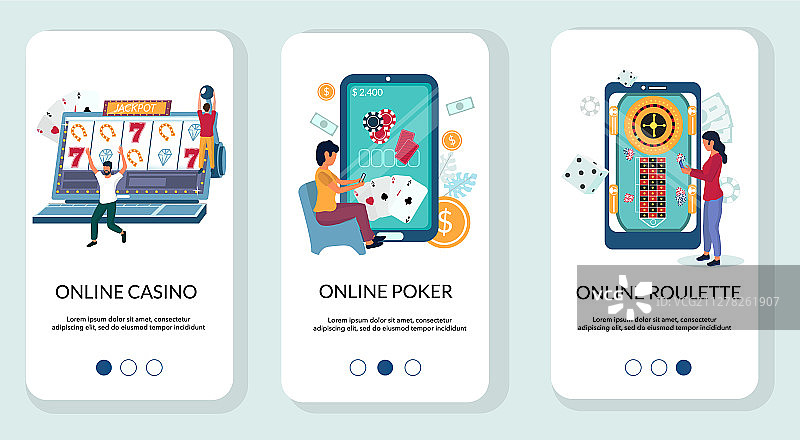 在线娱乐场手机App引导页图片素材