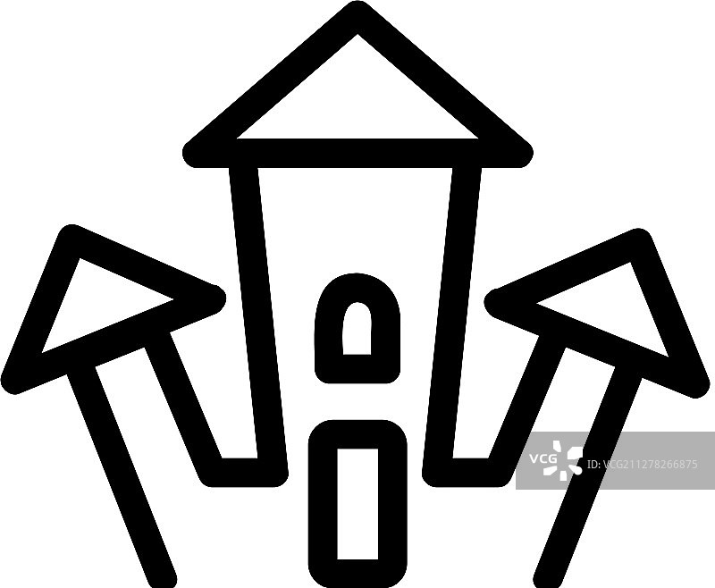 中世纪城堡轮廓图标图片素材