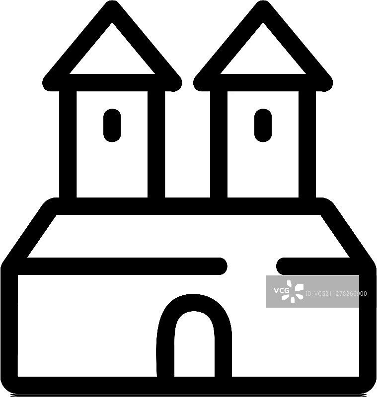 古城堡轮廓图标图片素材