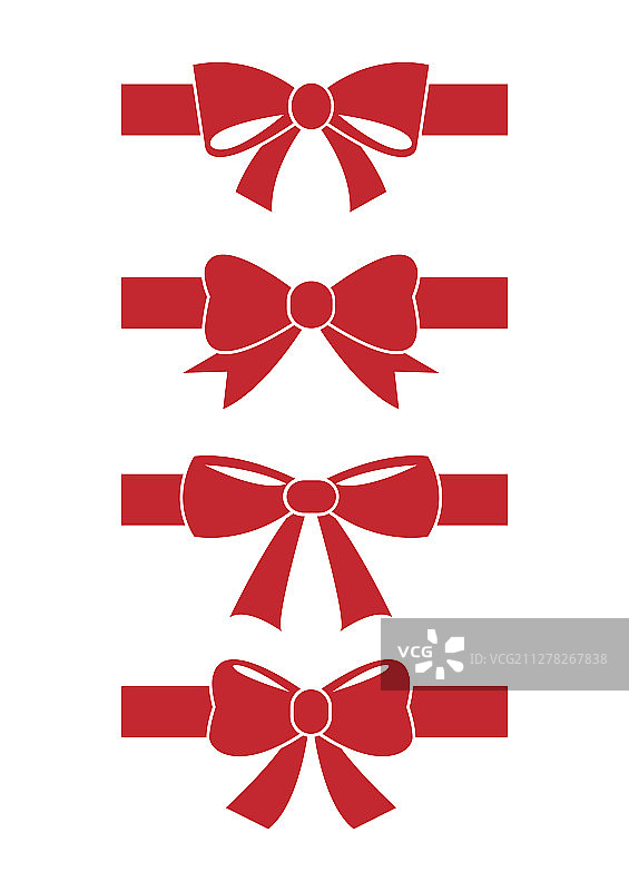 红色蝴蝶结扁平设计素材图片素材