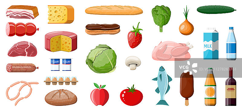 新鲜有机食品和饮品图片素材