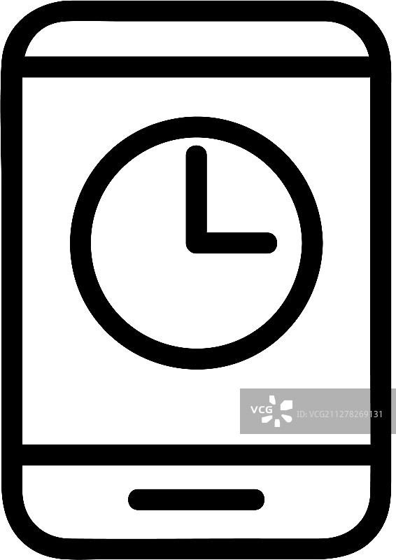 手机和时间图标隔离轮廓图片素材