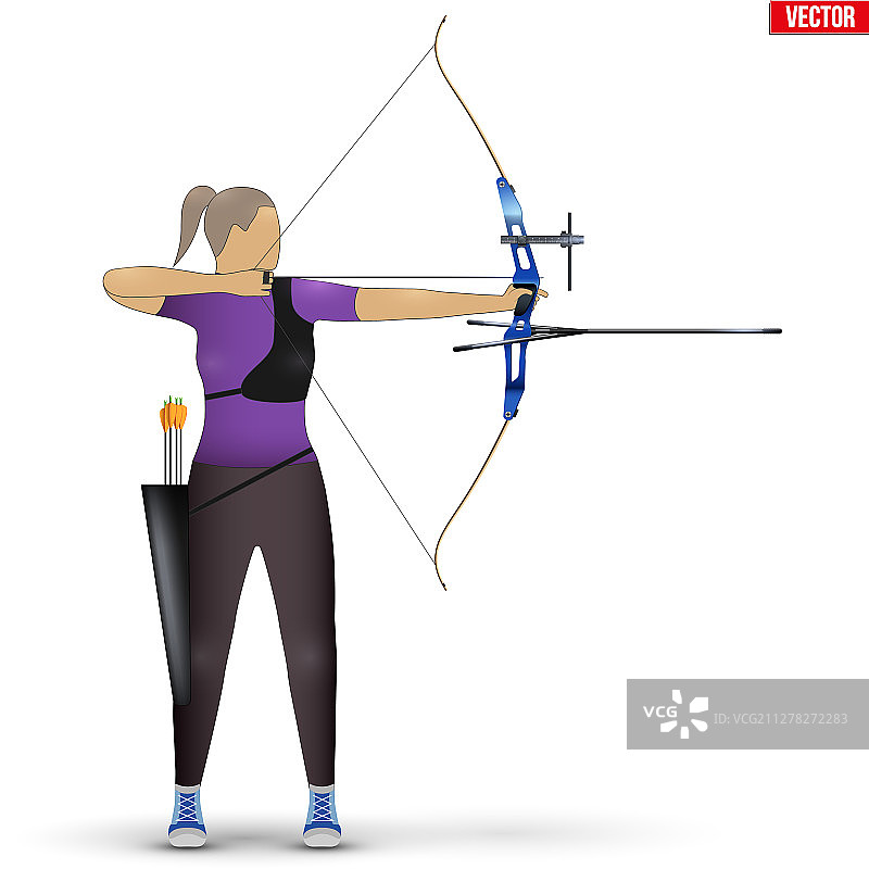 带弓的弓箭手射箭运动图片素材