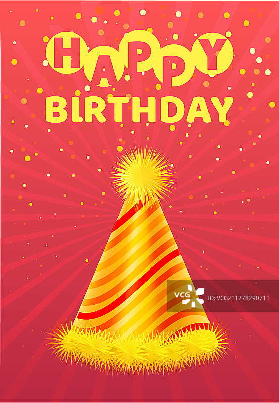 生日快乐贺卡节日锥形帽图片素材