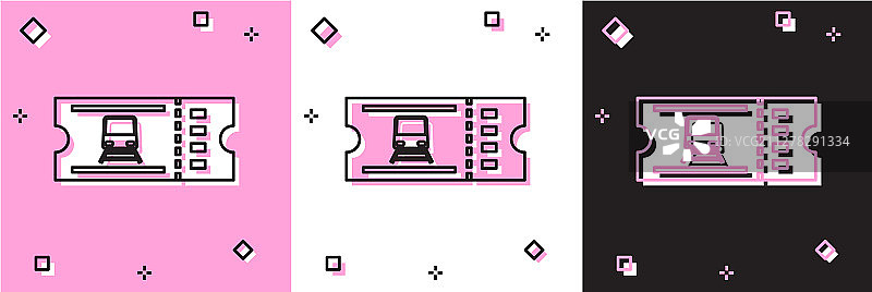 火车票图标粉色白色背景合集图片素材