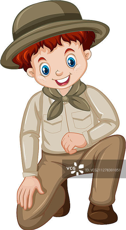 穿公园管理员制服的男孩图片素材