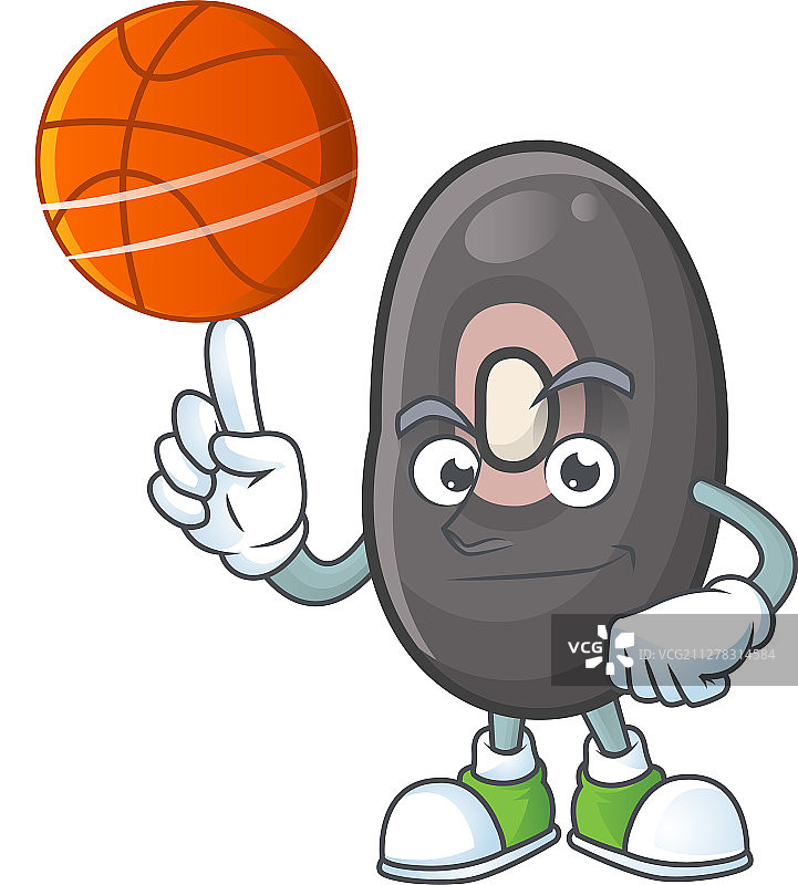 快乐表情的黑豆卡通人物图片素材