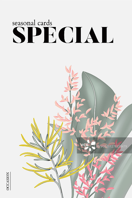 现代花卉婚礼邀请函海报图片素材