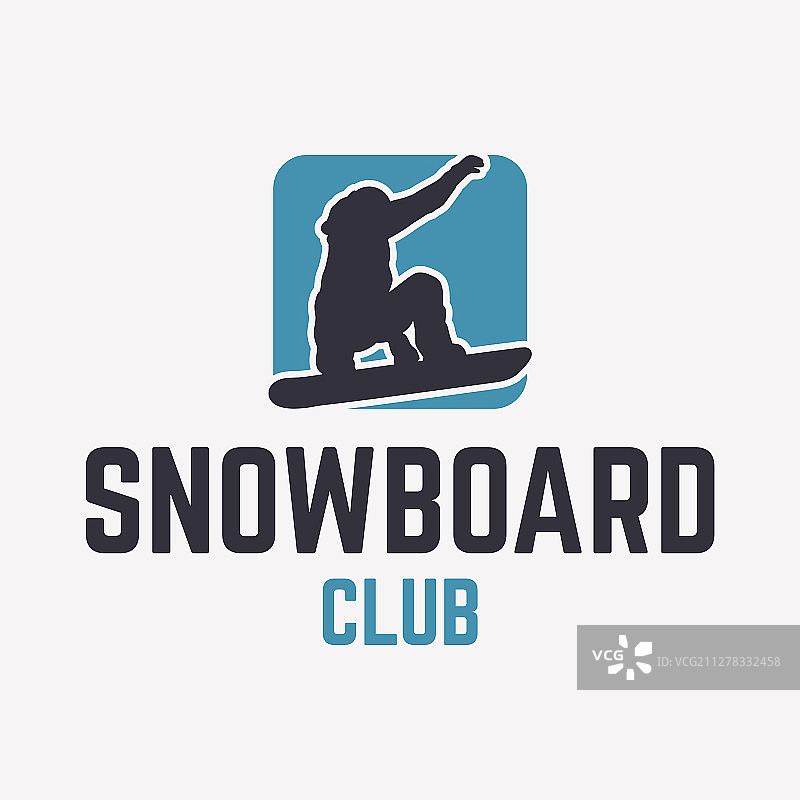 带滑雪者的滑雪俱乐部logo模板图片素材