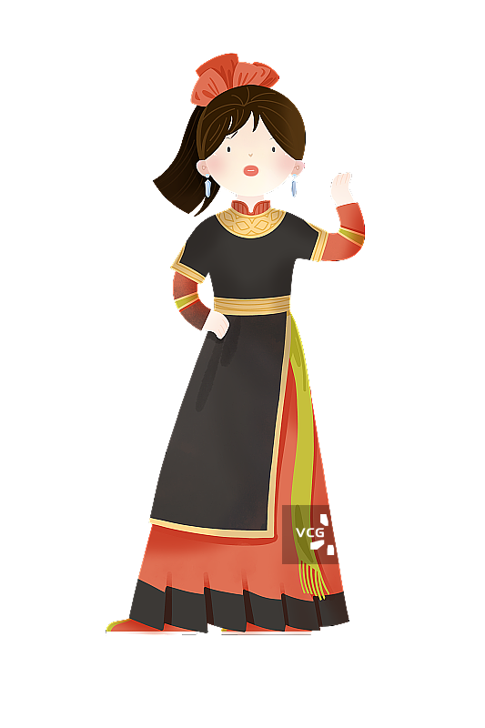 中国传统文化少数民族仡佬族服饰插画图片素材