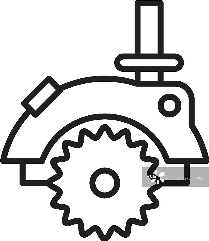 黑色线条电动圆锯图片素材