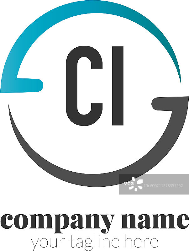 首字母创意圆标志概念图片素材