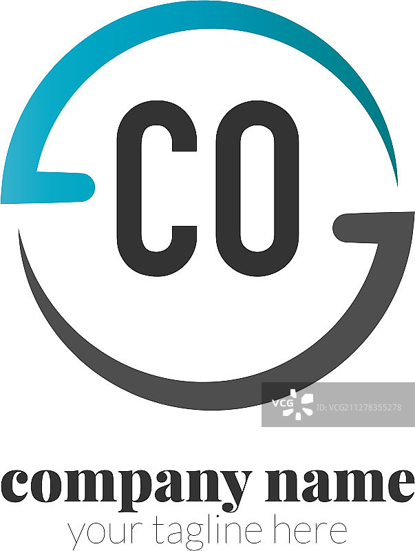 首字母创意圆标志概念图片素材