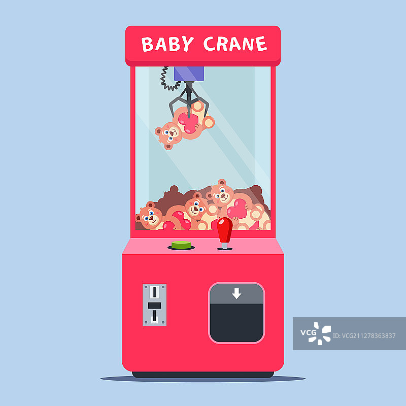 购物中心里赢玩具的老虎机图片素材