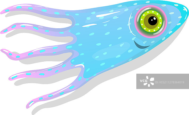 有趣的儿童卡通鱿鱼图片素材