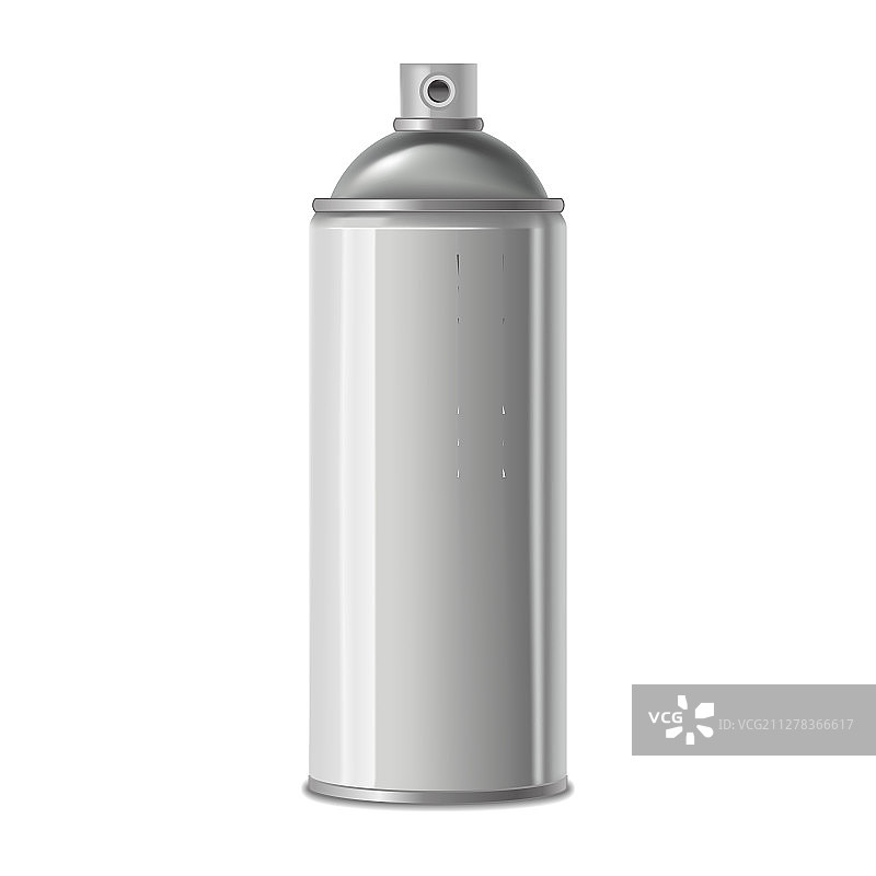 逼真细致的3D白色金属喷罐图片素材