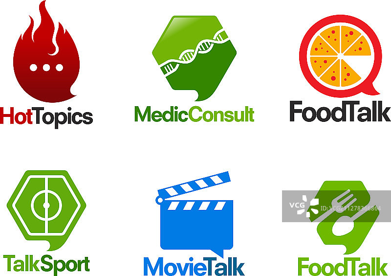 讨论区标志模板套装设计图片素材