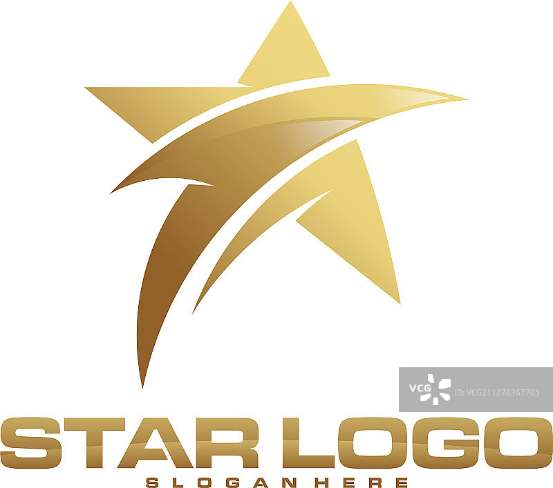 奢华金色星星Logo设计模板图片素材
