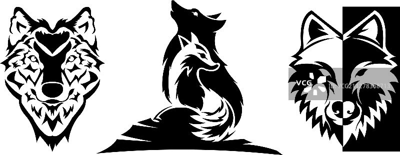 狼在山顶嚎叫图片素材