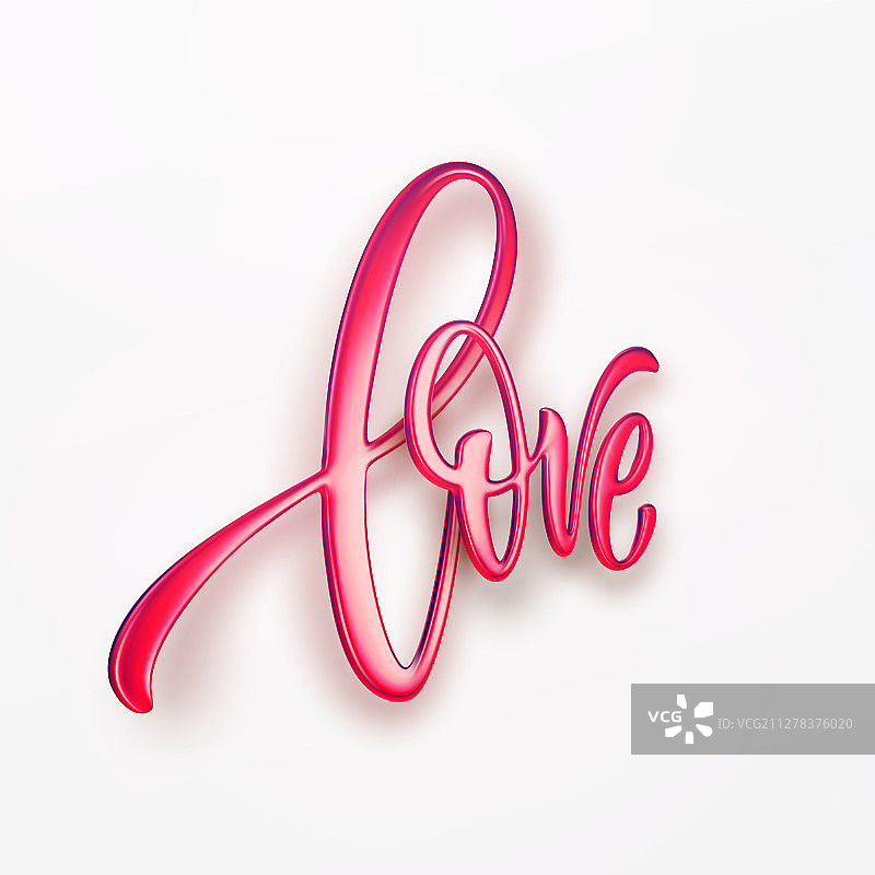 逼真红色金色金属字体爱图片素材