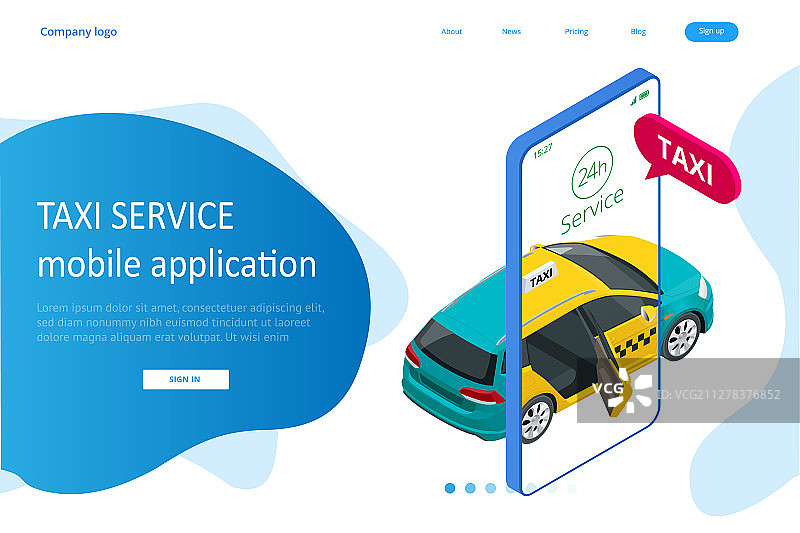 2.5D在线订出租车图片素材