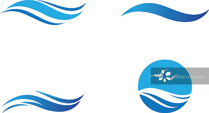水波符号和图标标志模板图片素材