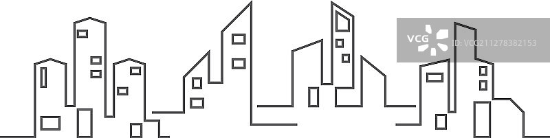 城市天际线剪影图片素材