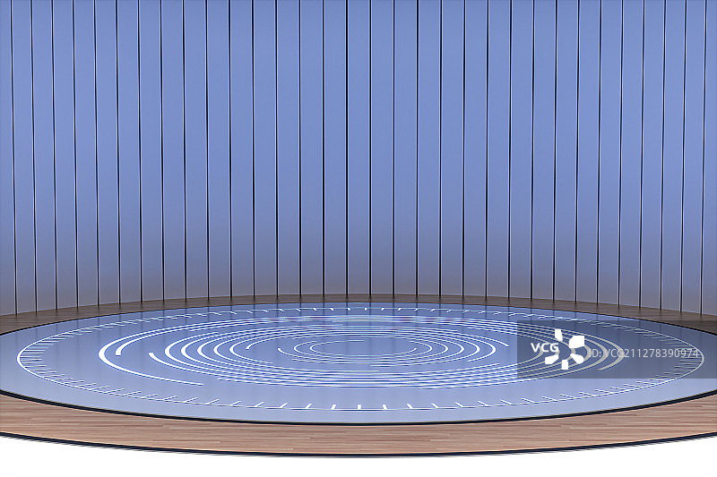 3D现代圆形简洁展览厅图片素材