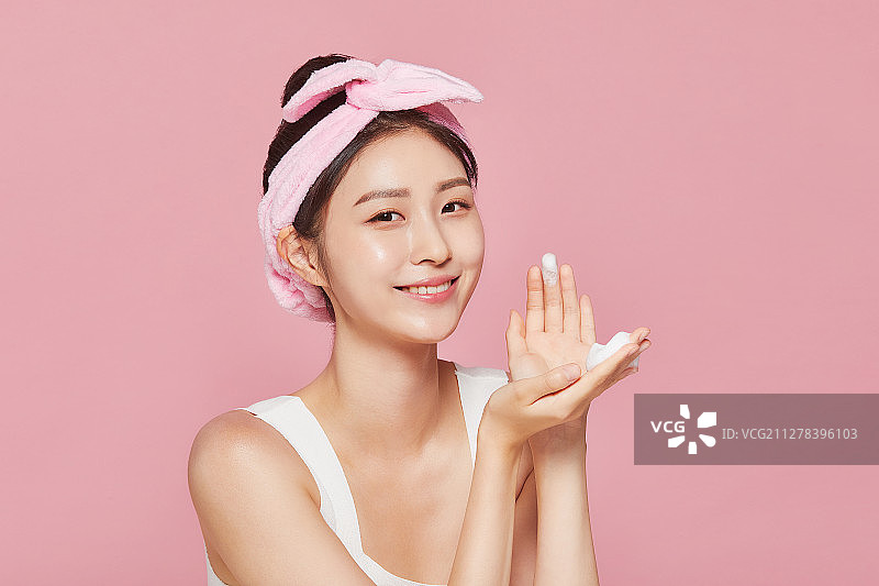 美容，洗脸，清洁，微笑图片素材