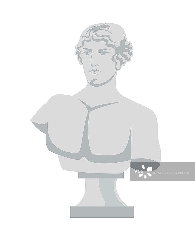 石膏半身像扁平风格图片素材