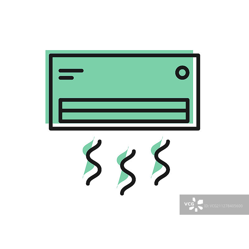 白色背景上的黑色空调图标图片素材