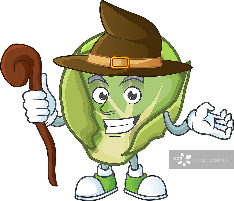 快乐的女巫抱子甘蓝卡通图片素材