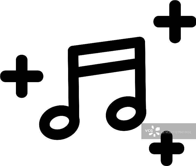 孤立轮廓符号的音符图标图片素材