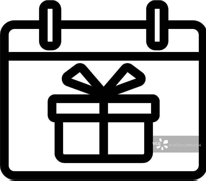 日历和礼物图标轮廓图片素材
