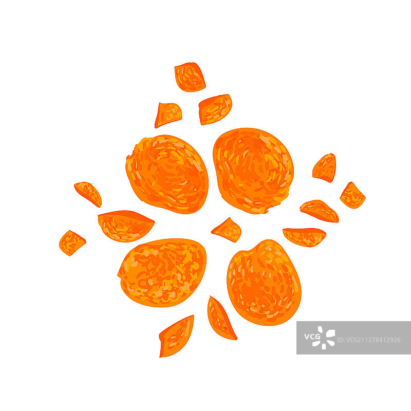 白色背景下的杏干图片素材