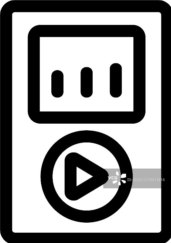 音乐播放器图标轮廓符号图片素材