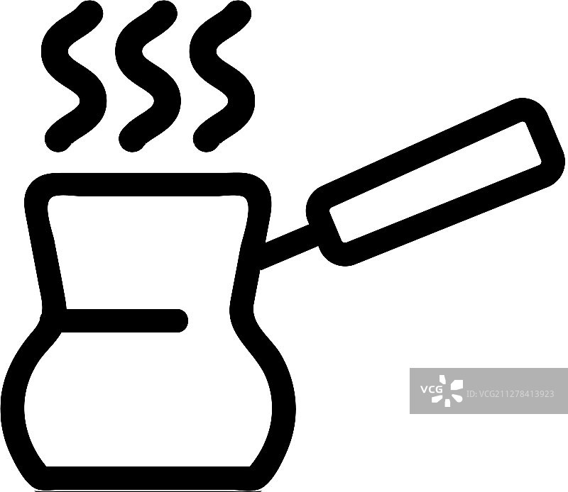 土耳其咖啡图标轮廓图片素材