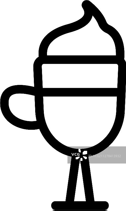 奶油咖啡图标轮廓图片素材